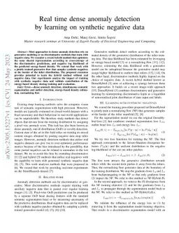 Real time dense anomaly detection by learning on synthetic negative data