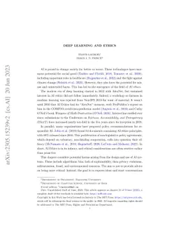 Deep Learning and Ethics