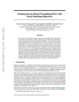 Training Energy-Based Normalizing Flow with Score-Matching Objectives