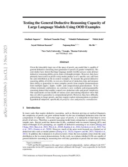 Testing the General Deductive Reasoning Capacity of Large Language
  Models Using OOD Examples