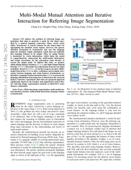 Multi-Modal Mutual Attention and Iterative Interaction for Referring
  Image Segmentation