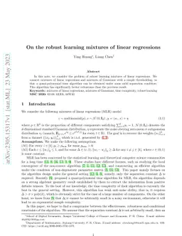 On the robust learning mixtures of linear regressions