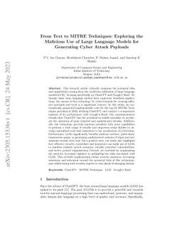 From Text to MITRE Techniques: Exploring the Malicious Use of Large
  Language Models for Generating Cyber Attack Payloads