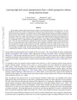 Learning high-level visual representations from a child's perspective
  without strong inductive biases
