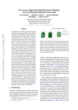 Peek Across: Improving Multi-Document Modeling via Cross-Document
  Question-Answering