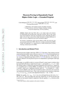 Theorem Proving in Dependently-Typed Higher-Order Logic -- Extended
  Preprint