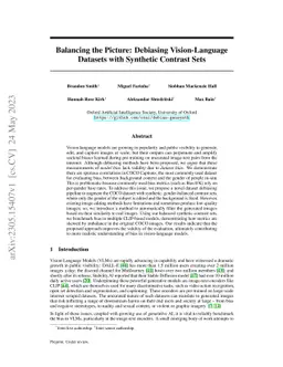Balancing the Picture: Debiasing Vision-Language Datasets with Synthetic
  Contrast Sets