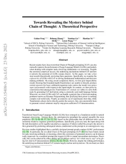 Towards Revealing the Mystery behind Chain of Thought: A Theoretical
  Perspective