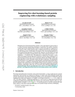Improving few-shot learning-based protein engineering with evolutionary
  sampling