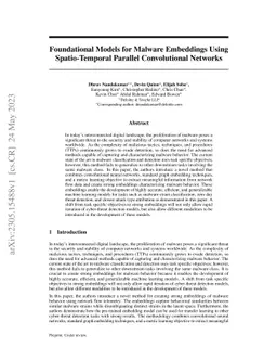 Foundational Models for Malware Embeddings Using Spatio-Temporal
  Parallel Convolutional Networks