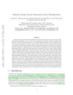 Editable Graph Neural Network for Node Classifications