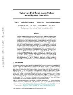 Task-aware Distributed Source Coding under Dynamic Bandwidth