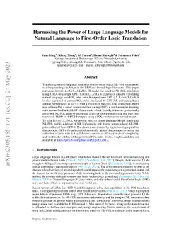 Harnessing the Power of Large Language Models for Natural Language to
  First-Order Logic Translation