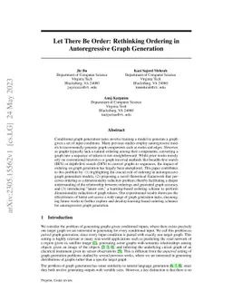 Let There Be Order: Rethinking Ordering in Autoregressive Graph
  Generation