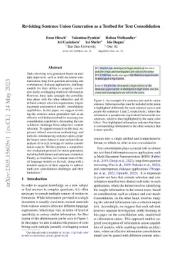 Revisiting Sentence Union Generation as a Testbed for Text Consolidation