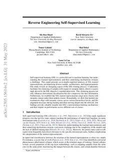 Reverse Engineering Self-Supervised Learning