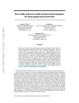 Reversible and irreversible bracket-based dynamics for deep graph neural
  networks