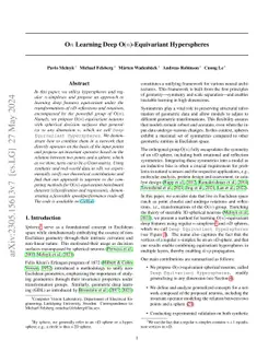 O$n$ Learning Deep O($n$)-Equivariant Hyperspheres