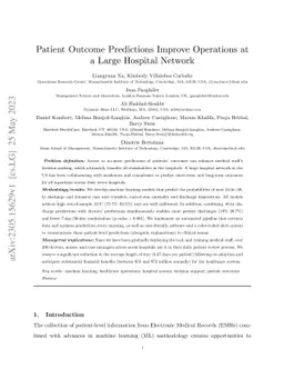 Patient Outcome Predictions Improve Operations at a Large Hospital
  Network