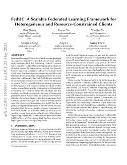 FedHC: A Scalable Federated Learning Framework for Heterogeneous and
  Resource-Constrained Clients