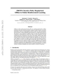 PROTO: Iterative Policy Regularized Offline-to-Online Reinforcement
  Learning