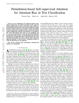 Perturbation-based Self-supervised Attention for Attention Bias in Text
  Classification