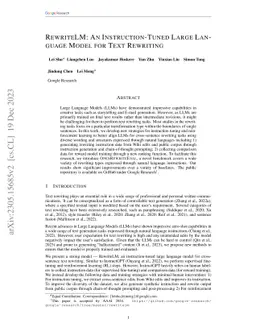 RewriteLM: An Instruction-Tuned Large Language Model for Text Rewriting