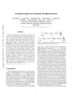 Learning Occupancy for Monocular 3D Object Detection
