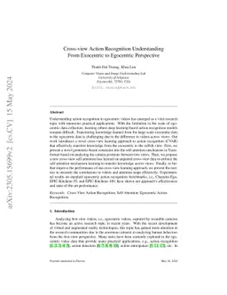 Cross-view Action Recognition Understanding From Exocentric to
  Egocentric Perspective