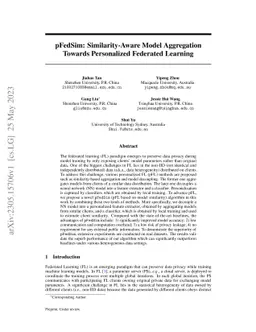 pFedSim: Similarity-Aware Model Aggregation Towards Personalized
  Federated Learning