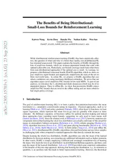 The Benefits of Being Distributional: Small-Loss Bounds for
  Reinforcement Learning