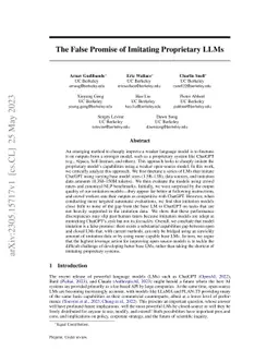 The False Promise of Imitating Proprietary LLMs