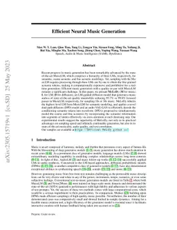 Efficient Neural Music Generation