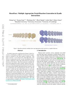 ReactFace: Multiple Appropriate Facial Reaction Generation in Dyadic
  Interactions