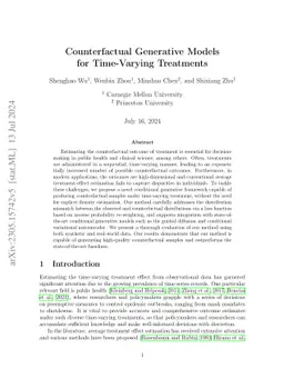 Counterfactual Generative Models for Time-Varying Treatments