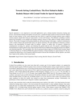 Towards Solving Cocktail-Party: The First Method to Build a Realistic
  Dataset with Ground Truths for Speech Separation