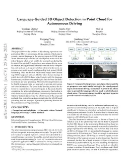 Language-Guided 3D Object Detection in Point Cloud for Autonomous
  Driving