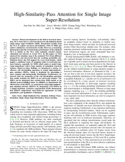 High-Similarity-Pass Attention for Single Image Super-Resolution