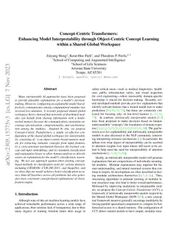 Concept-Centric Transformers: Enhancing Model Interpretability through
  Object-Centric Concept Learning within a Shared Global Workspace