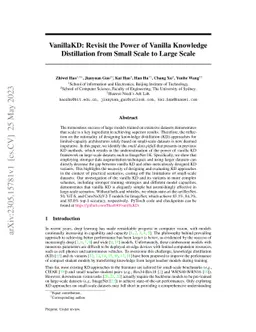 VanillaKD: Revisit the Power of Vanilla Knowledge Distillation from
  Small Scale to Large Scale