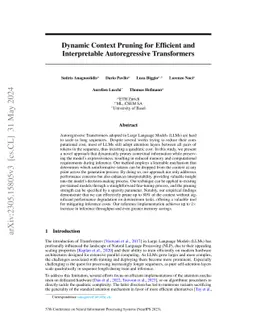 Dynamic Context Pruning for Efficient and Interpretable Autoregressive
  Transformers