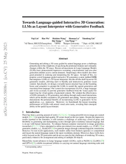 Towards Language-guided Interactive 3D Generation: LLMs as Layout
  Interpreter with Generative Feedback