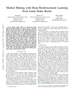 Market Making with Deep Reinforcement Learning from Limit Order Books