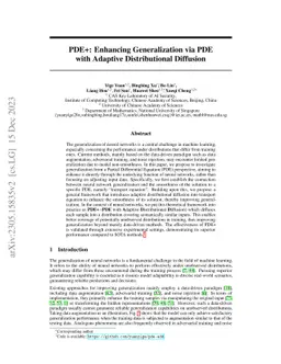 PDE+: Enhancing Generalization via PDE with Adaptive Distributional
  Diffusion