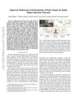 Improved Multi-Scale Grid Rendering of Point Clouds for Radar Object
  Detection Networks