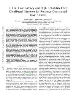 LLHR: Low Latency and High Reliability CNN Distributed Inference for
  Resource-Constrained UAV Swarms