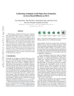 Confronting Ambiguity in 6D Object Pose Estimation via Score-Based
  Diffusion on SE(3)