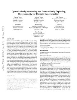 Quantitatively Measuring and Contrastively Exploring Heterogeneity for
  Domain Generalization