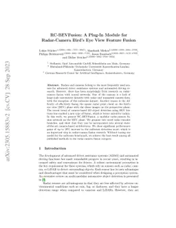 RC-BEVFusion: A Plug-In Module for Radar-Camera Bird's Eye View Feature
  Fusion
