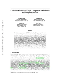 Collective Knowledge Graph Completion with Mutual Knowledge Distillation